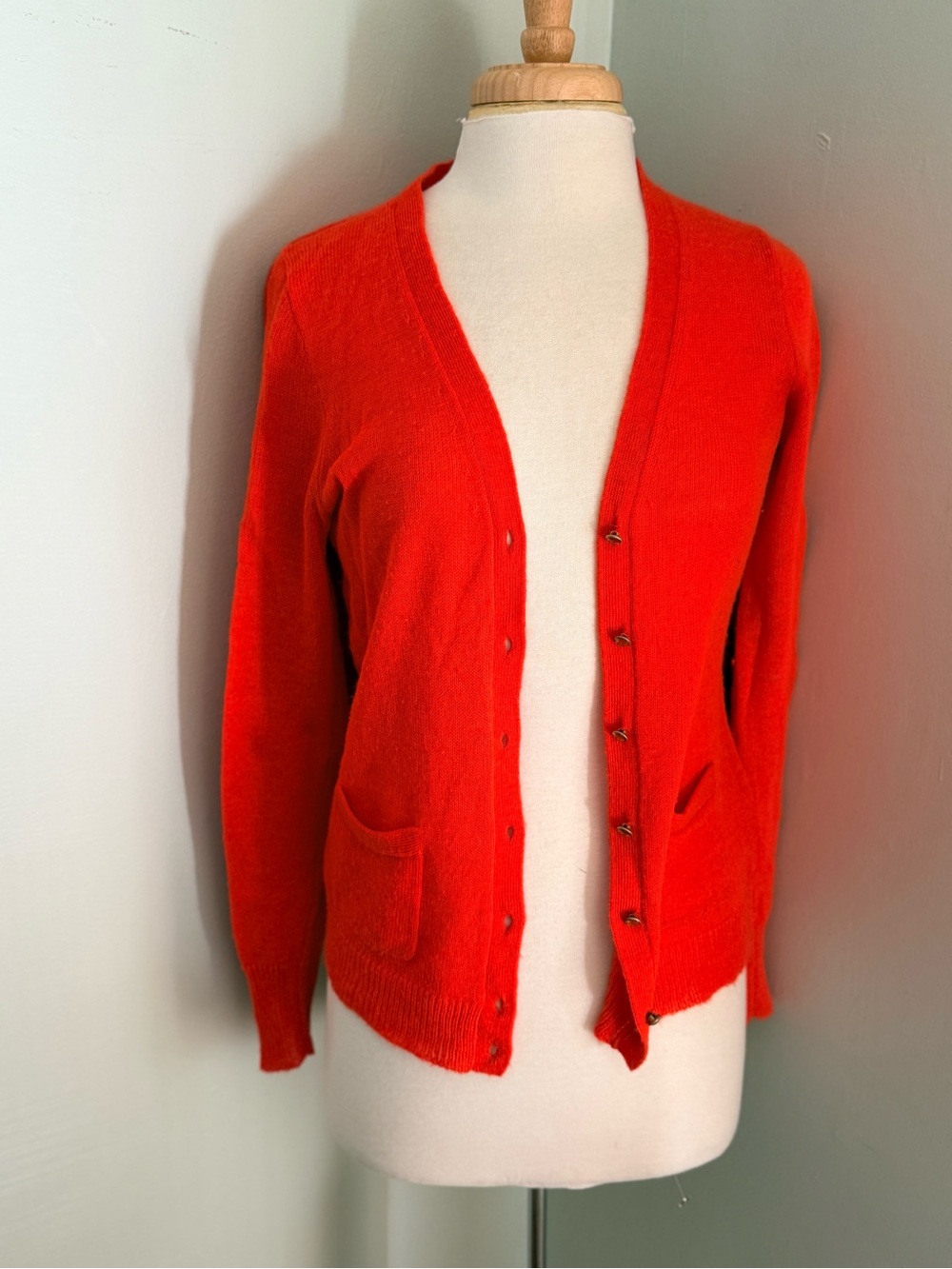J. Crew Lightweight Angora Red Buttoned Cardigan -